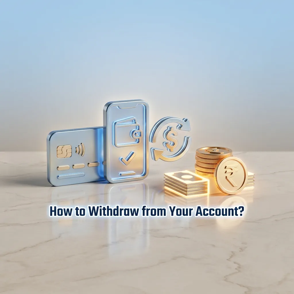 Step-by-step guide showing how to withdraw funds from a verified account using mobile app cashier section